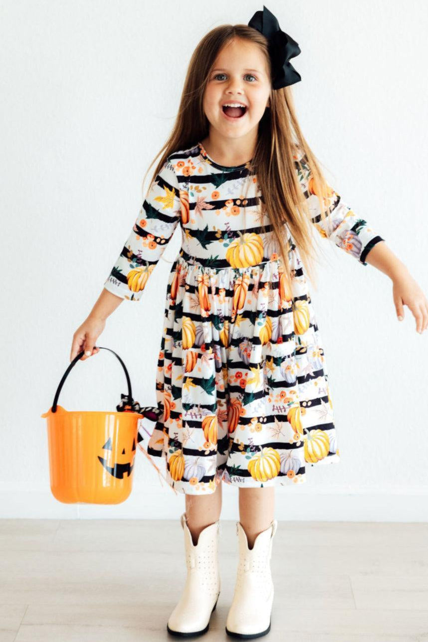 Pumpkins & Peonies Twirl Dress