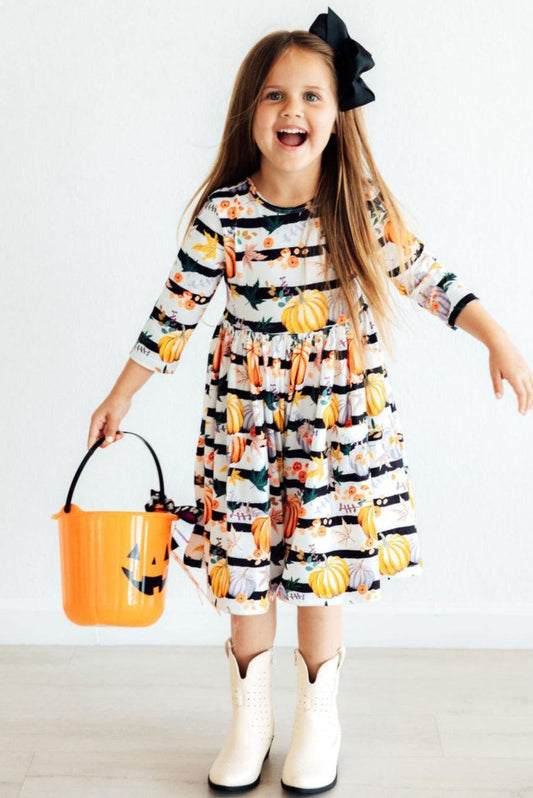 Pumpkins & Peonies Twirl Dress