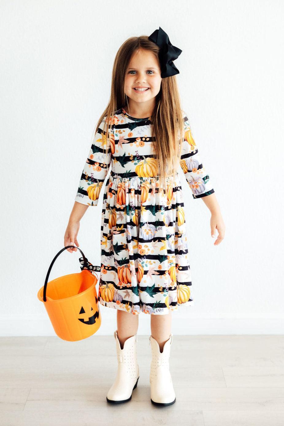 Pumpkins & Peonies Twirl Dress