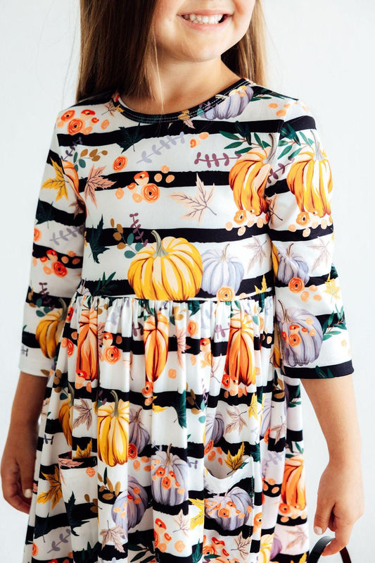 Pumpkins & Peonies Twirl Dress