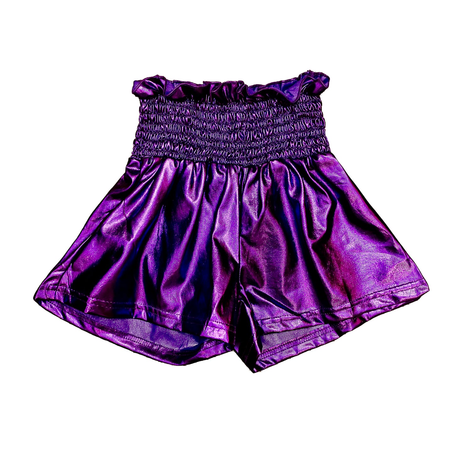 Purple Metallic Swing Shorts