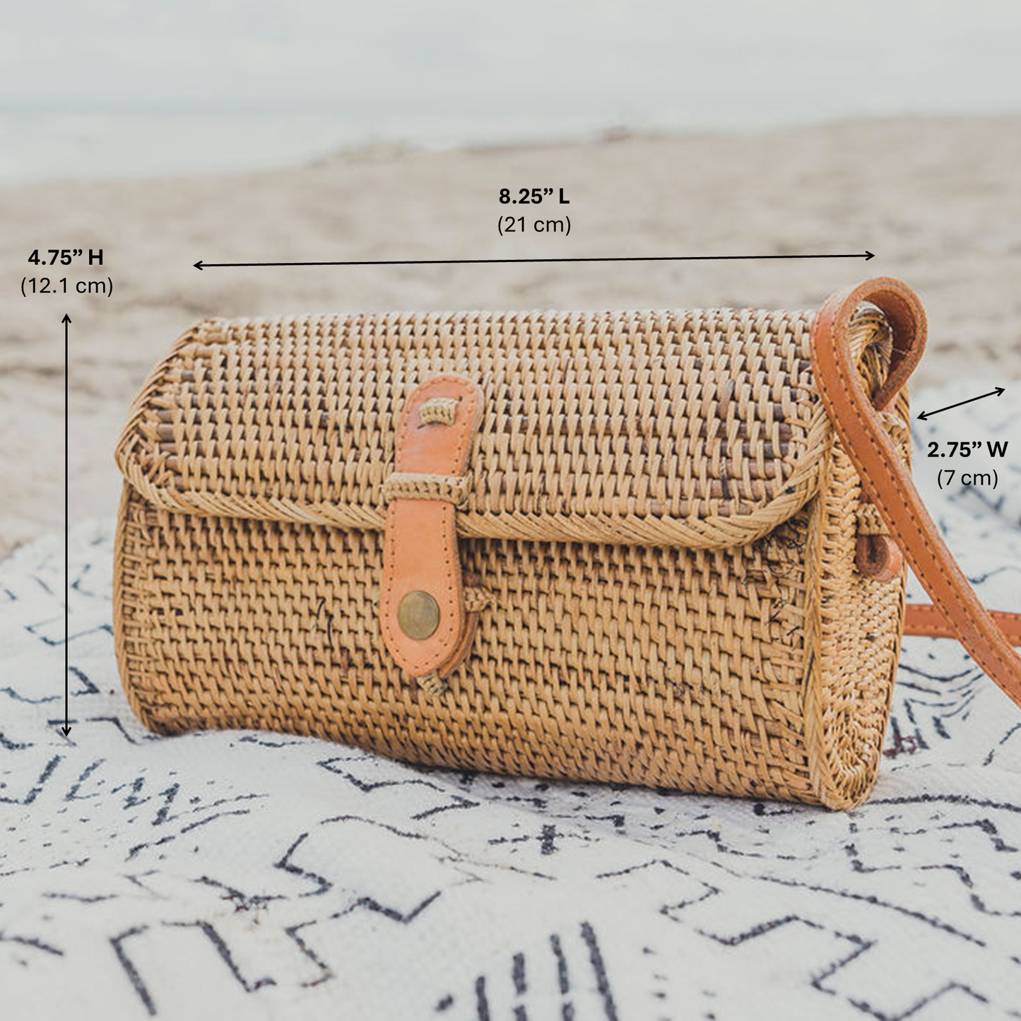 Bali Rattan Crossbody Bag - Small Mailer