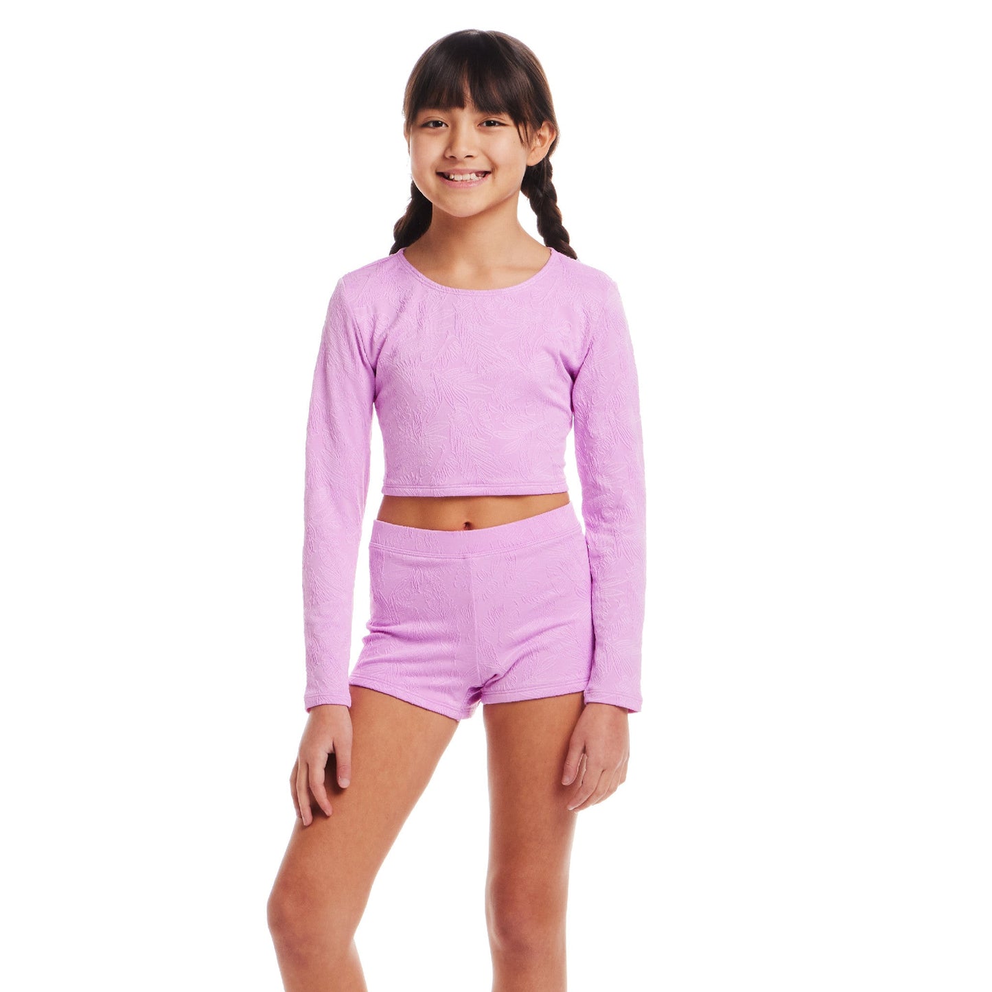 Kids (7-16) Two Piece Rashguard Set | Lavender Breeze