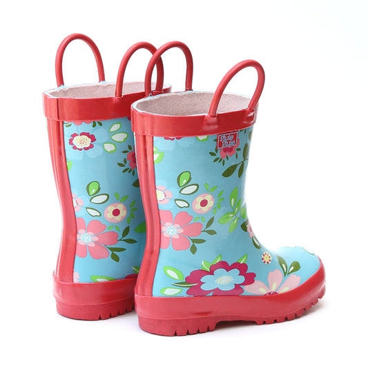 Blue Floral Rain Boot