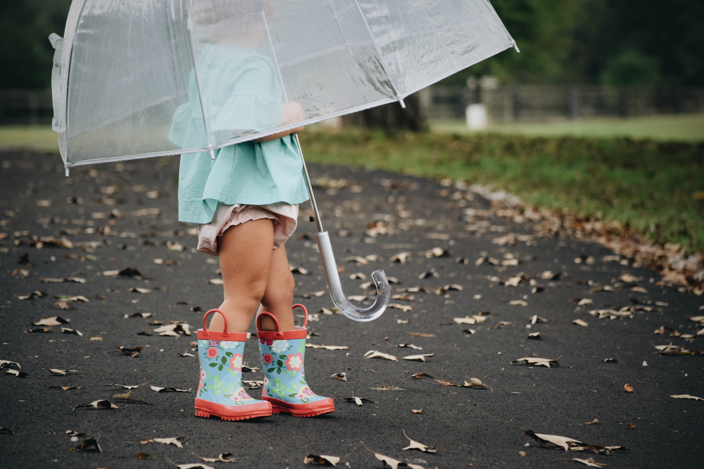 Blue Floral Rain Boot