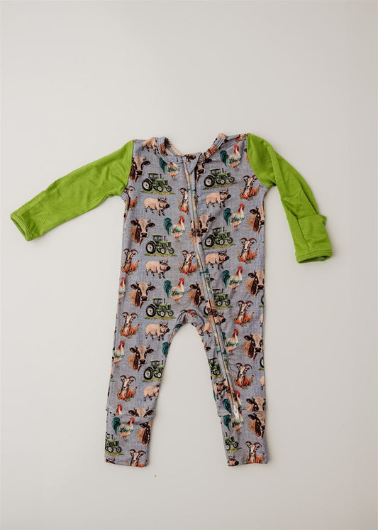 Down on the Farm | Convertible Two-Way Zip Footie