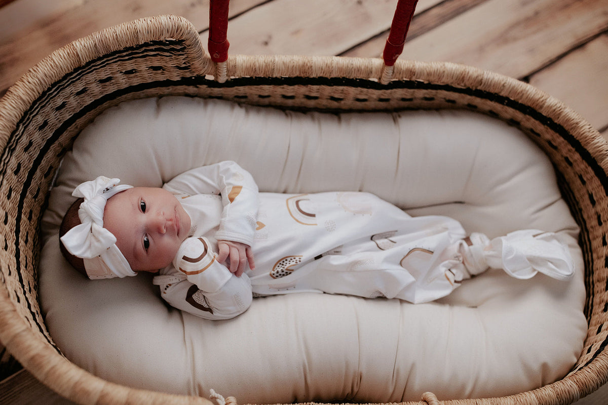 Rainbow Newborn Knotted Baby Gown