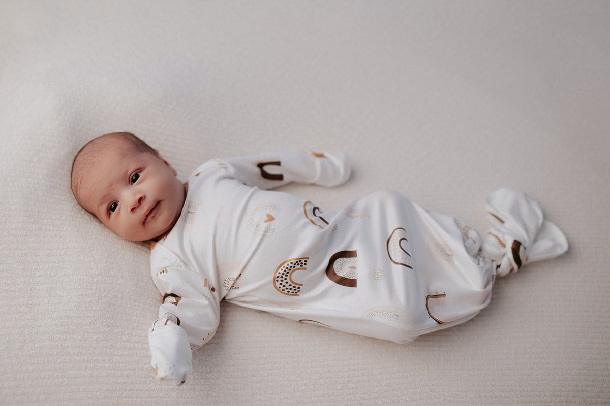 Rainbow Newborn Knotted Baby Gown