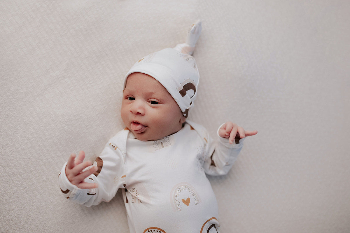 Rainbow Newborn Knotted Baby Gown