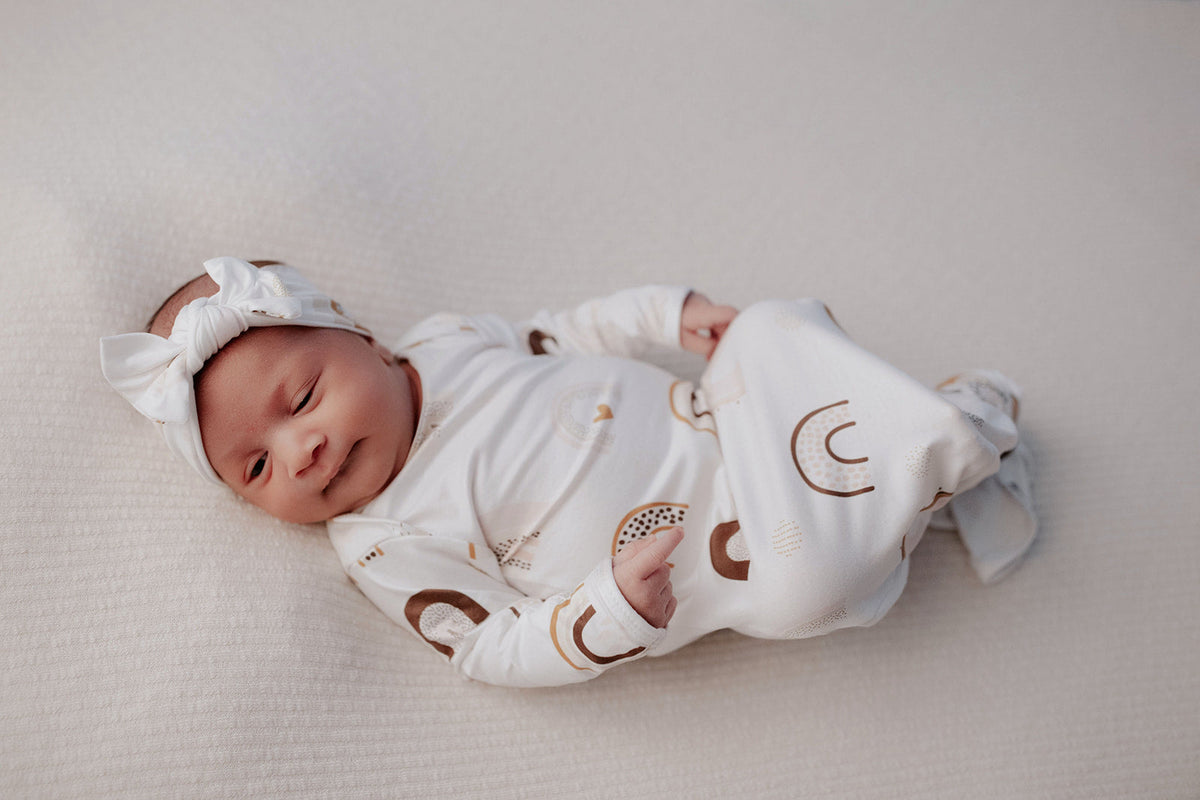 Rainbow Newborn Knotted Baby Gown