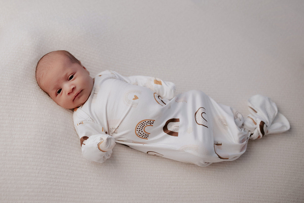 Rainbow Newborn Knotted Baby Gown