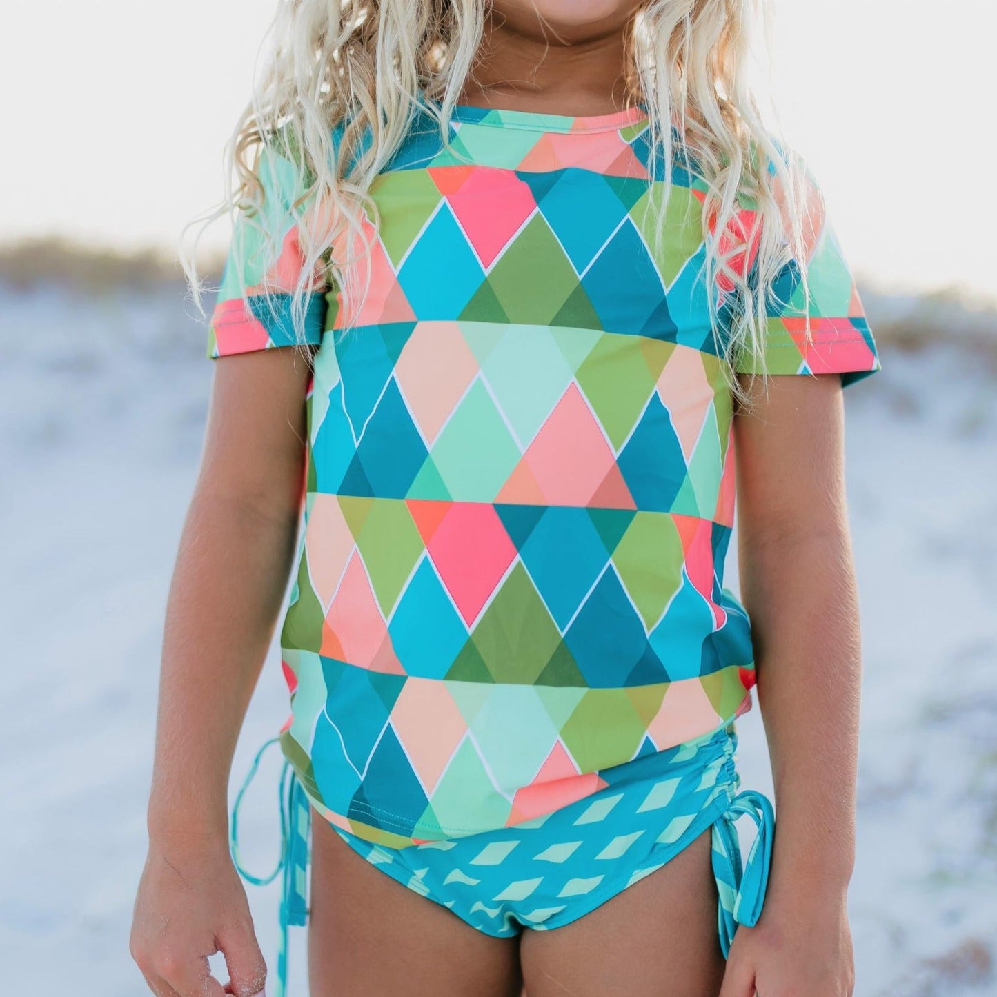 Diamond Rash Guard Swimsuit