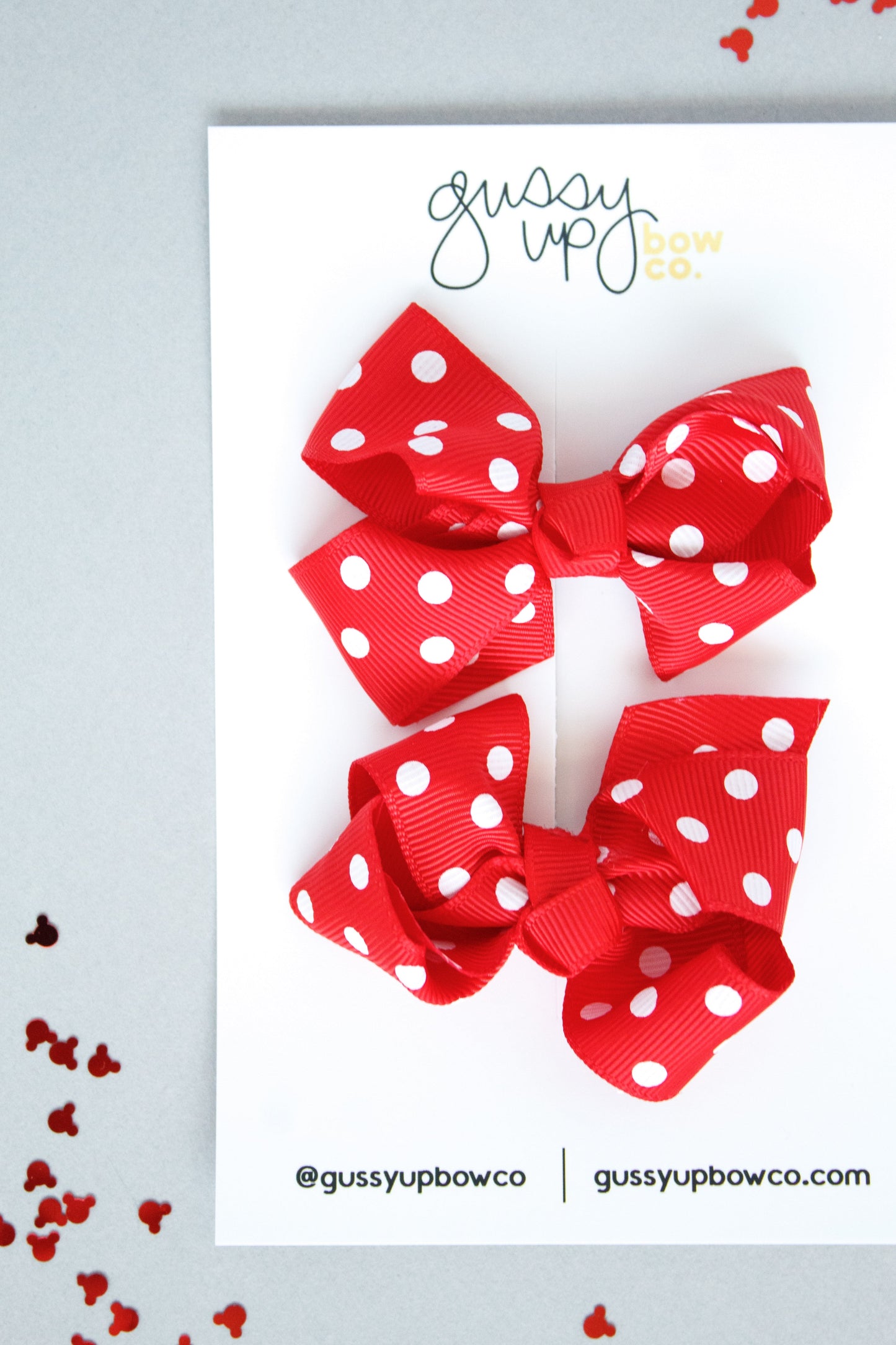 Red Polka Dot Glam Pigtail Set