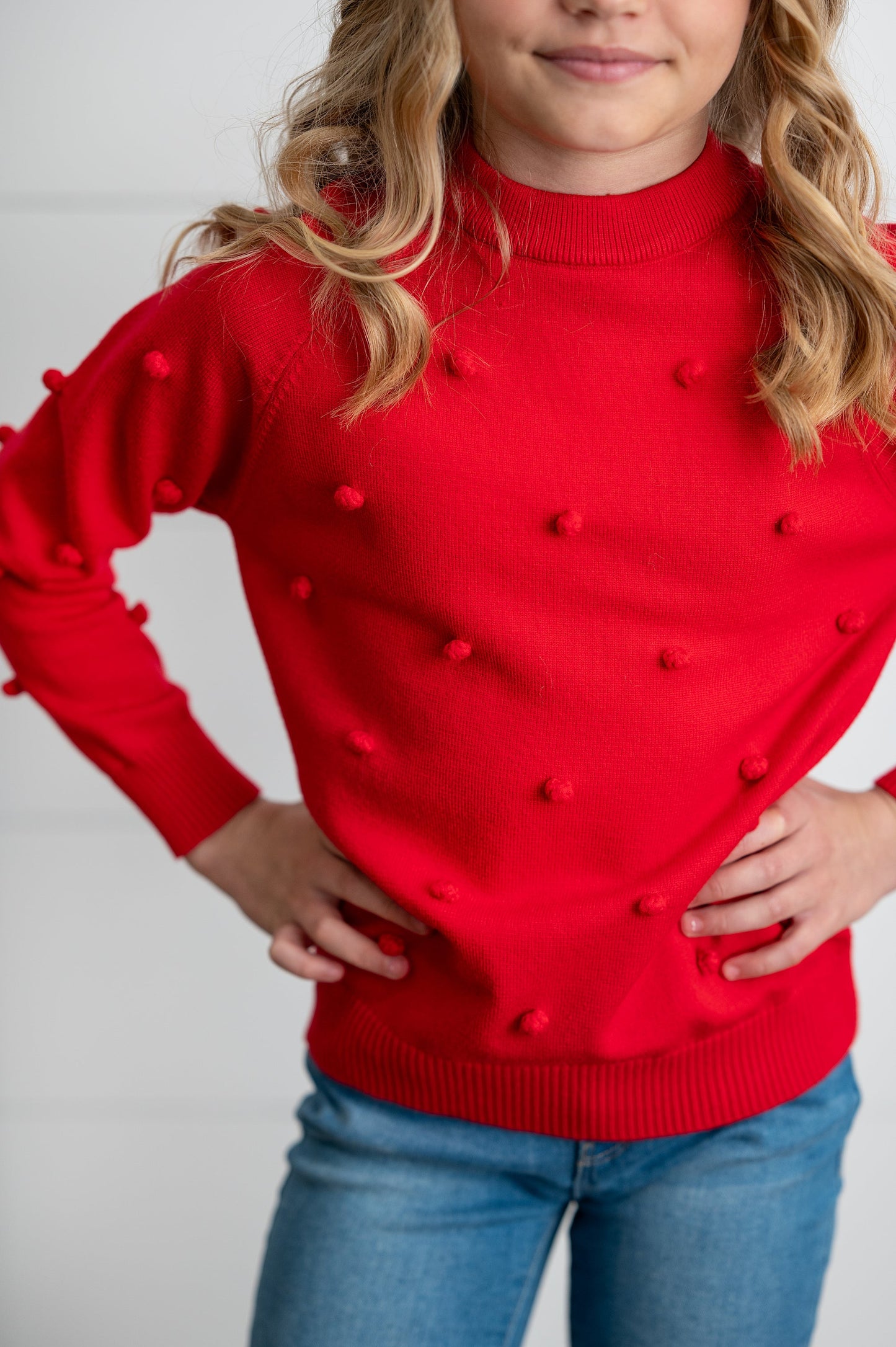 Red Pom Sweater
