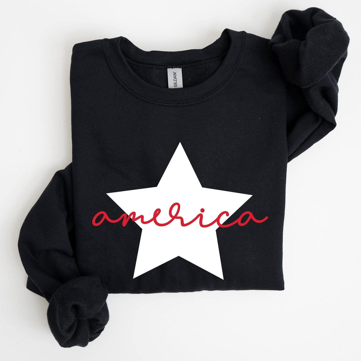 Retro America Star, Red White Blue, 4th of July Sweatshirt