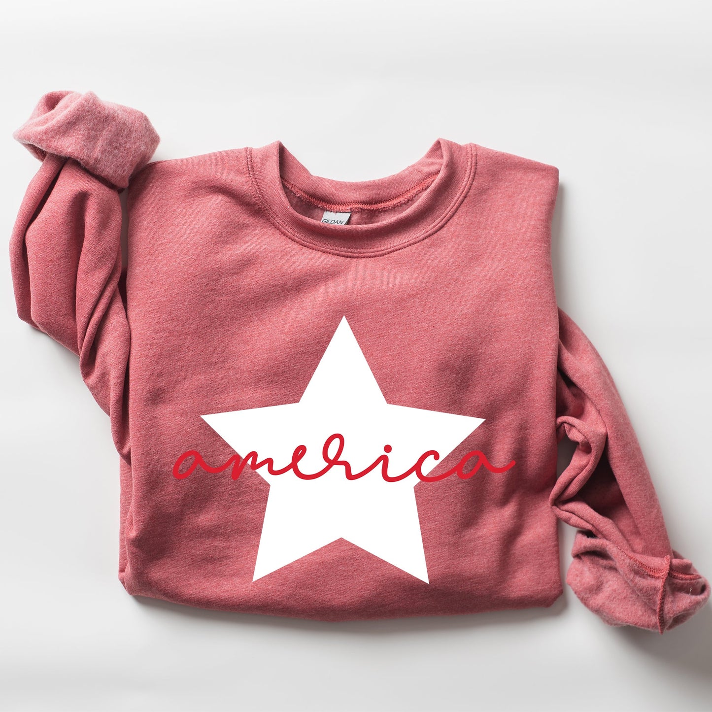 Retro America Star, Red White Blue, 4th of July Sweatshirt