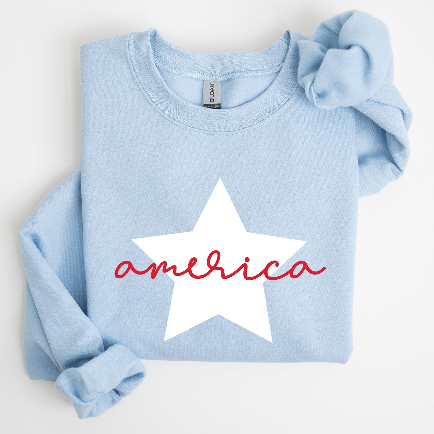 Retro America Star, Red White Blue, 4th of July Sweatshirt