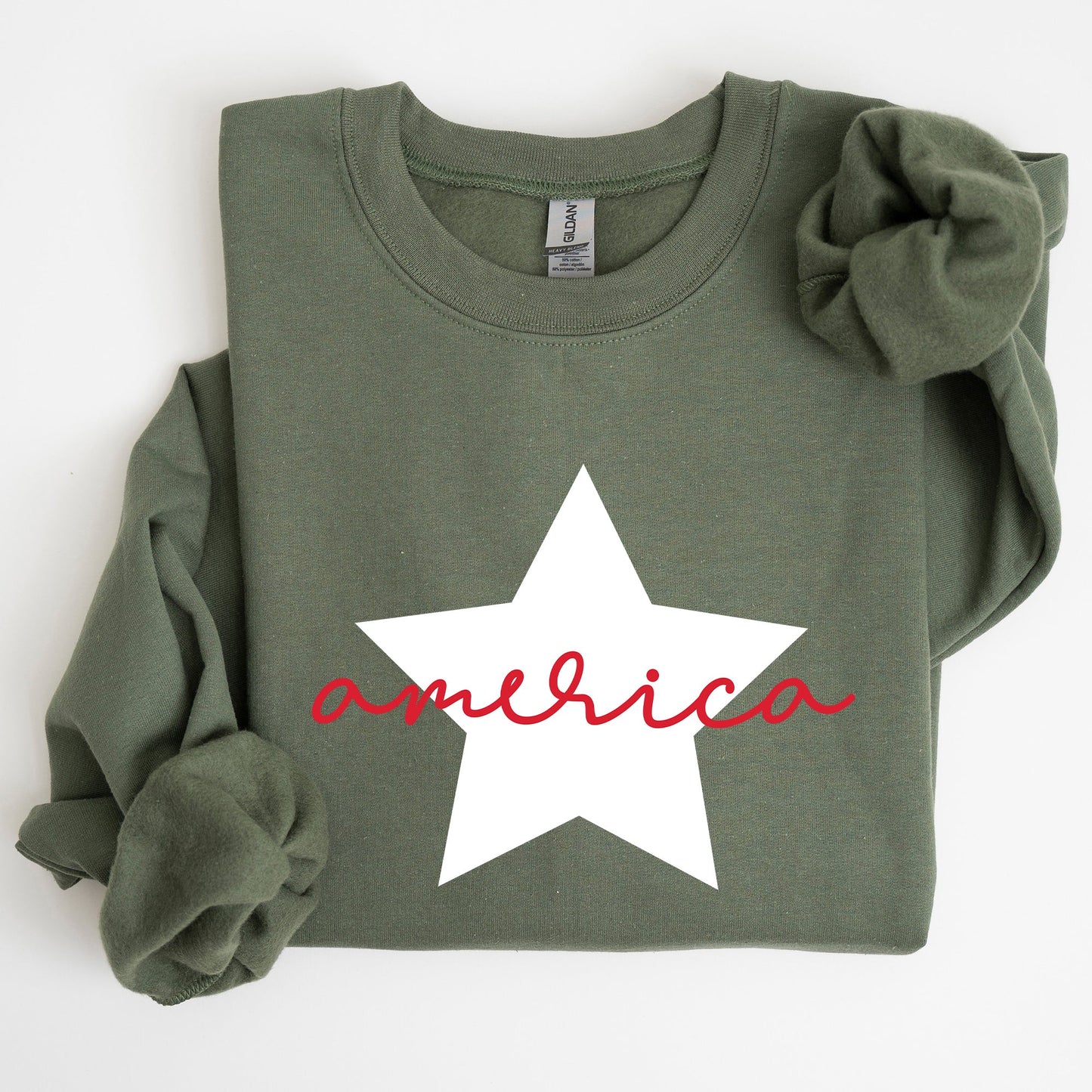 Retro America Star, Red White Blue, 4th of July Sweatshirt