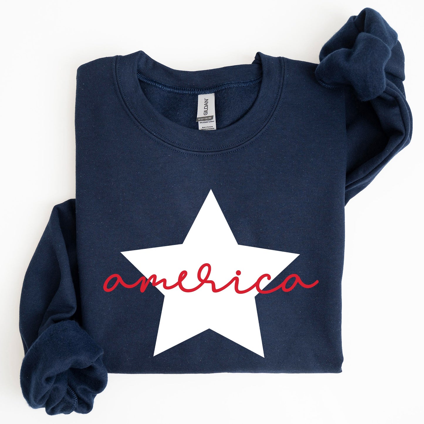 Retro America Star, Red White Blue, 4th of July Sweatshirt