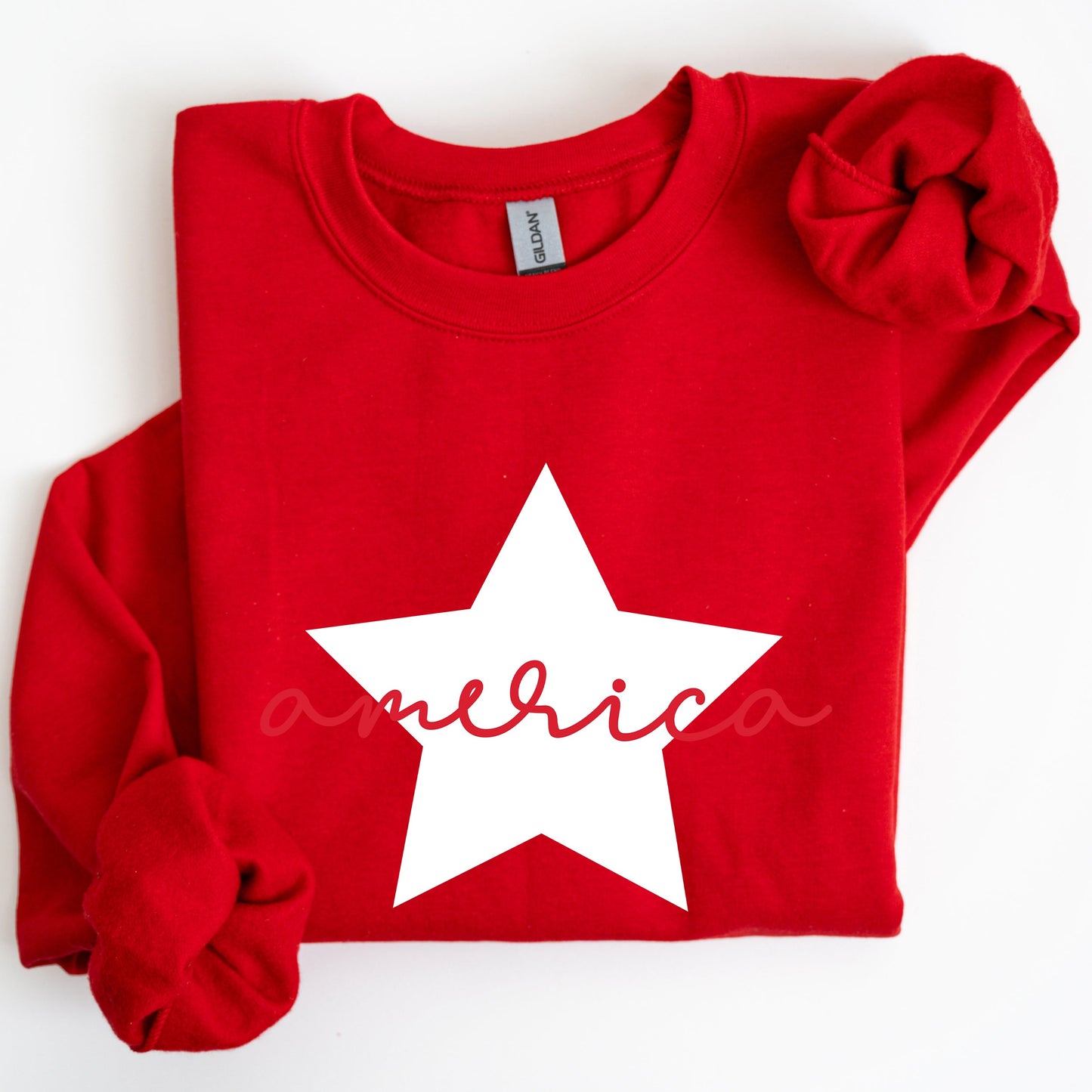 Retro America Star, Red White Blue, 4th of July Sweatshirt