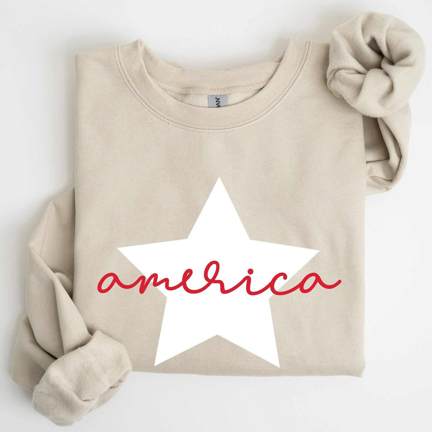 Retro America Star, Red White Blue, 4th of July Sweatshirt