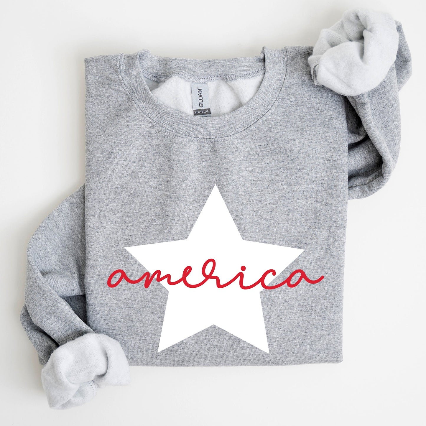 Retro America Star, Red White Blue, 4th of July Sweatshirt