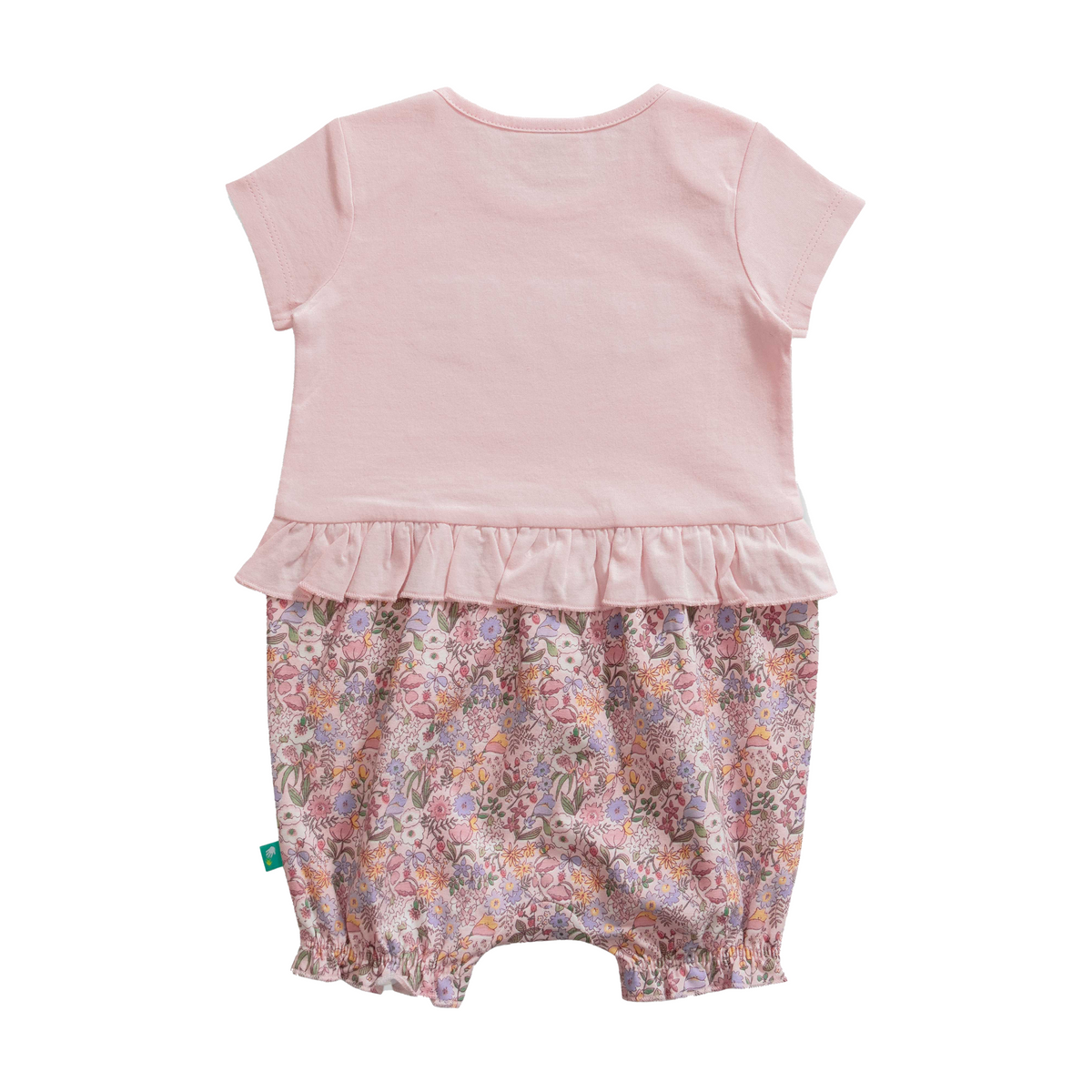 Ruffled Floral Cap Sleeve Romper for Baby Girls