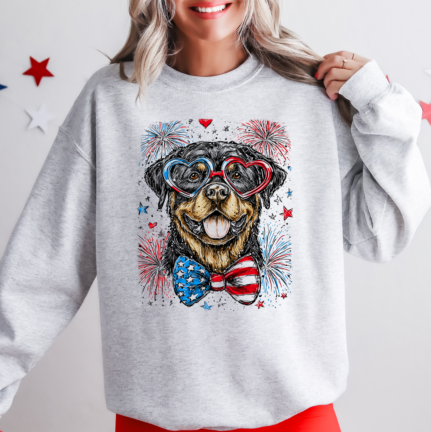 Rottweiler Patriotic Dog, USA, America, Pet Lover, 4th of July Sweatshirt