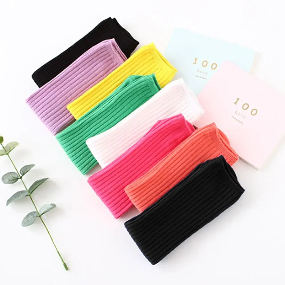 Children's High Knee Socks Kids Baby Cute Candy Color Cotton Stockings Long Leg Warmers Socks for Girl 3-12Y Children Clothes