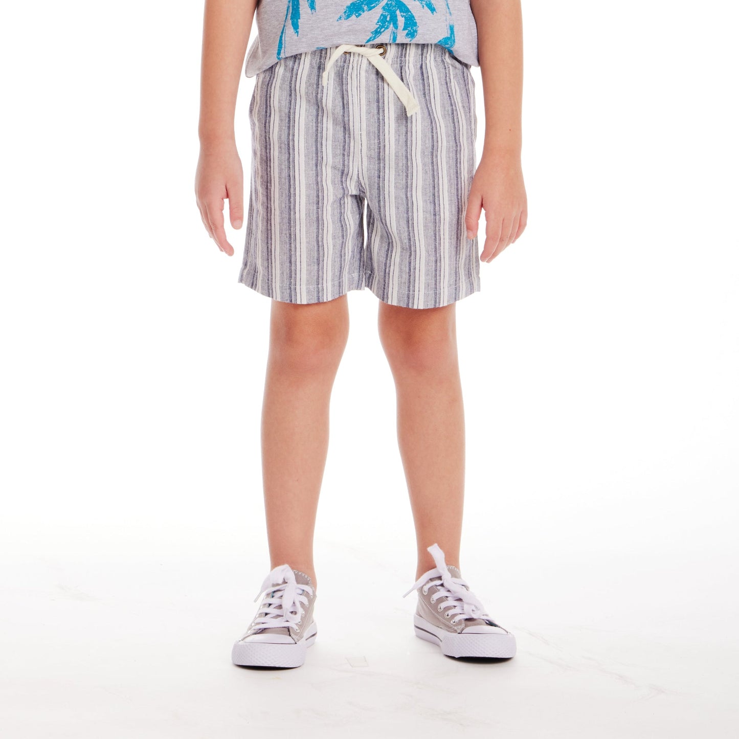 Kids (2-7) Linen Blend Shorts | Nautical Striped