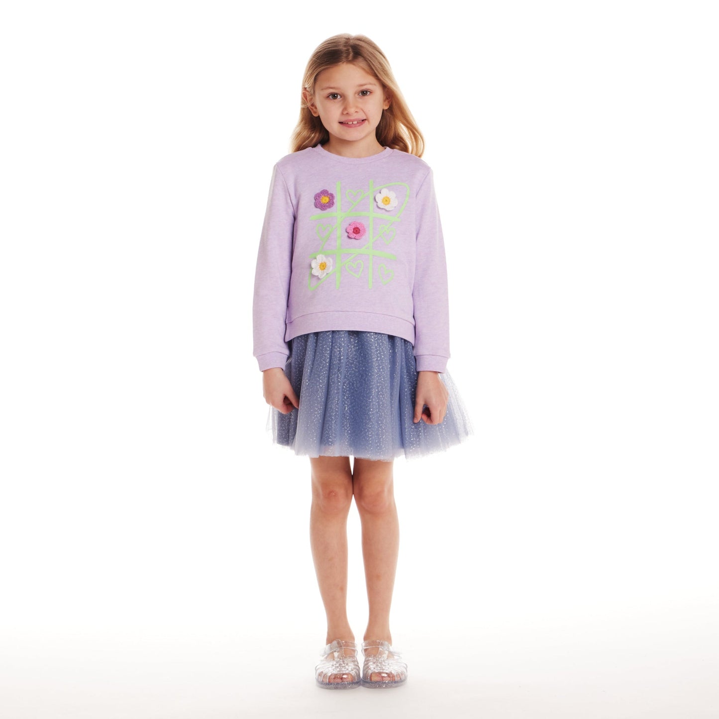 Kids (2-6x) Jersey Dress and Sweatshirt Set | Tic-Tac-Toe