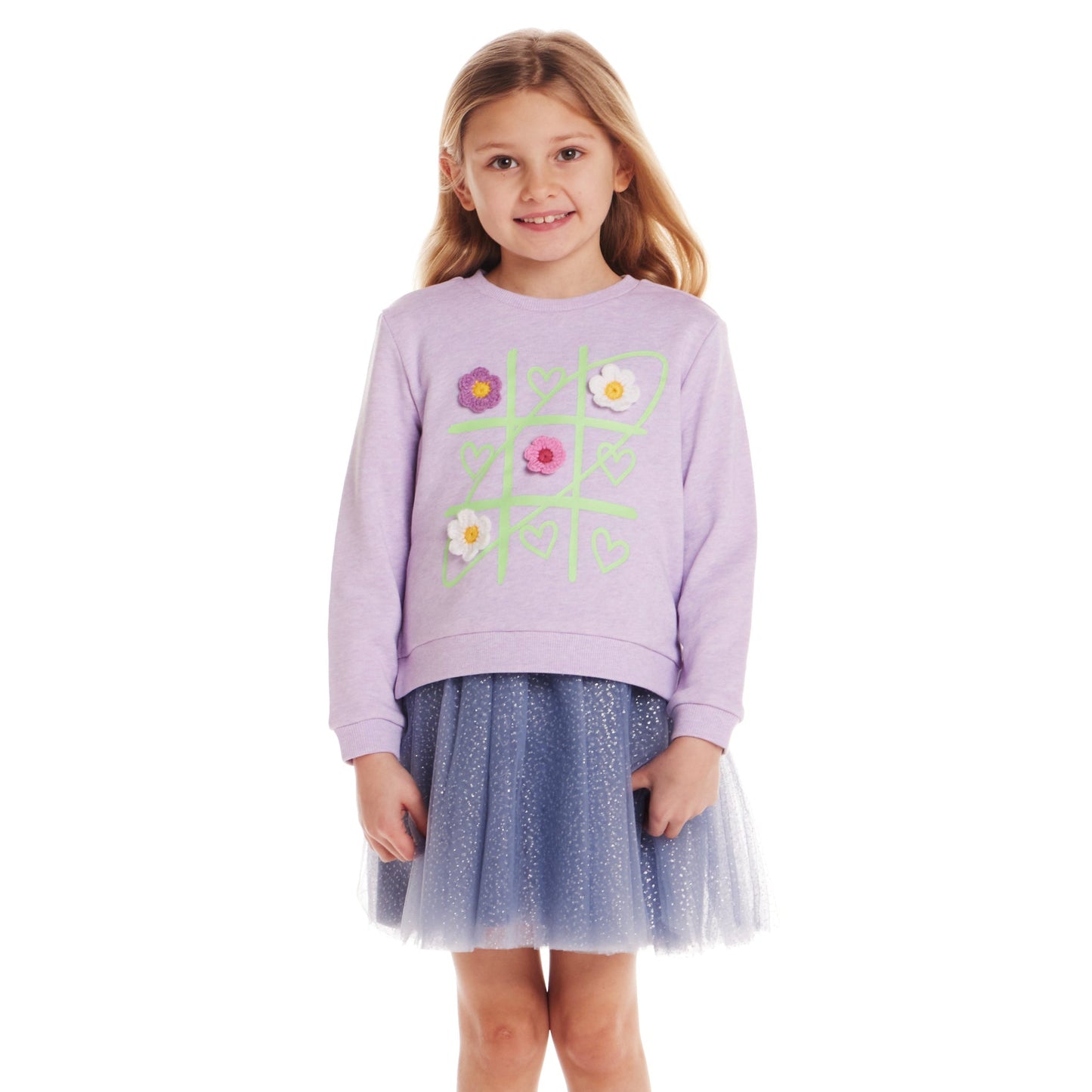 Kids (2-6x) Jersey Dress and Sweatshirt Set | Tic-Tac-Toe