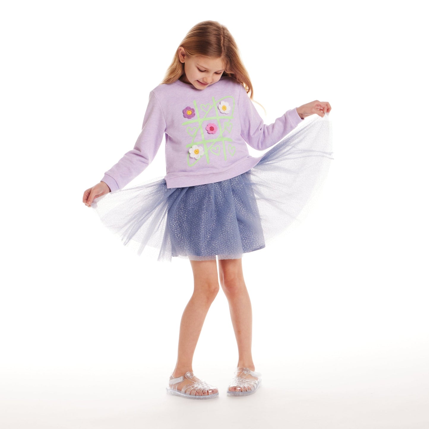 Kids (2-6x) Jersey Dress and Sweatshirt Set | Tic-Tac-Toe
