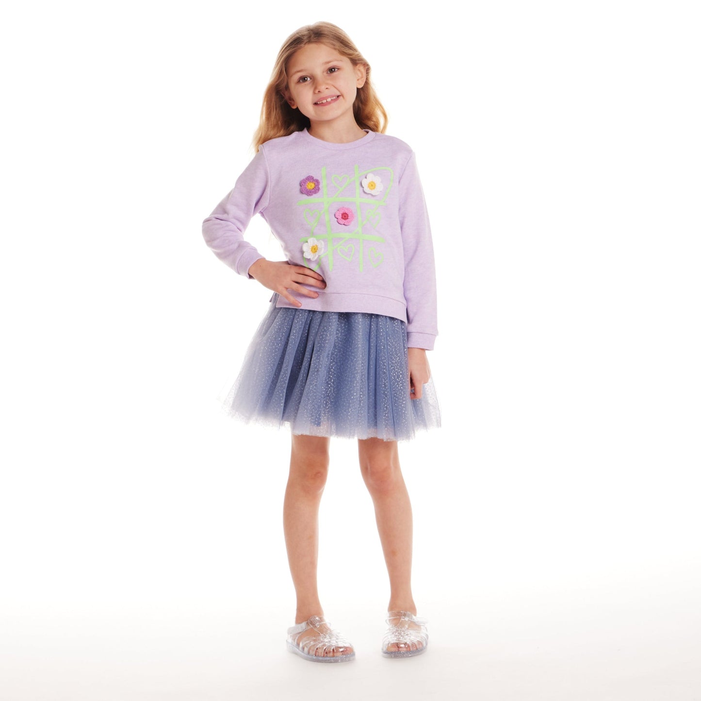 Kids (2-6x) Jersey Dress and Sweatshirt Set | Tic-Tac-Toe