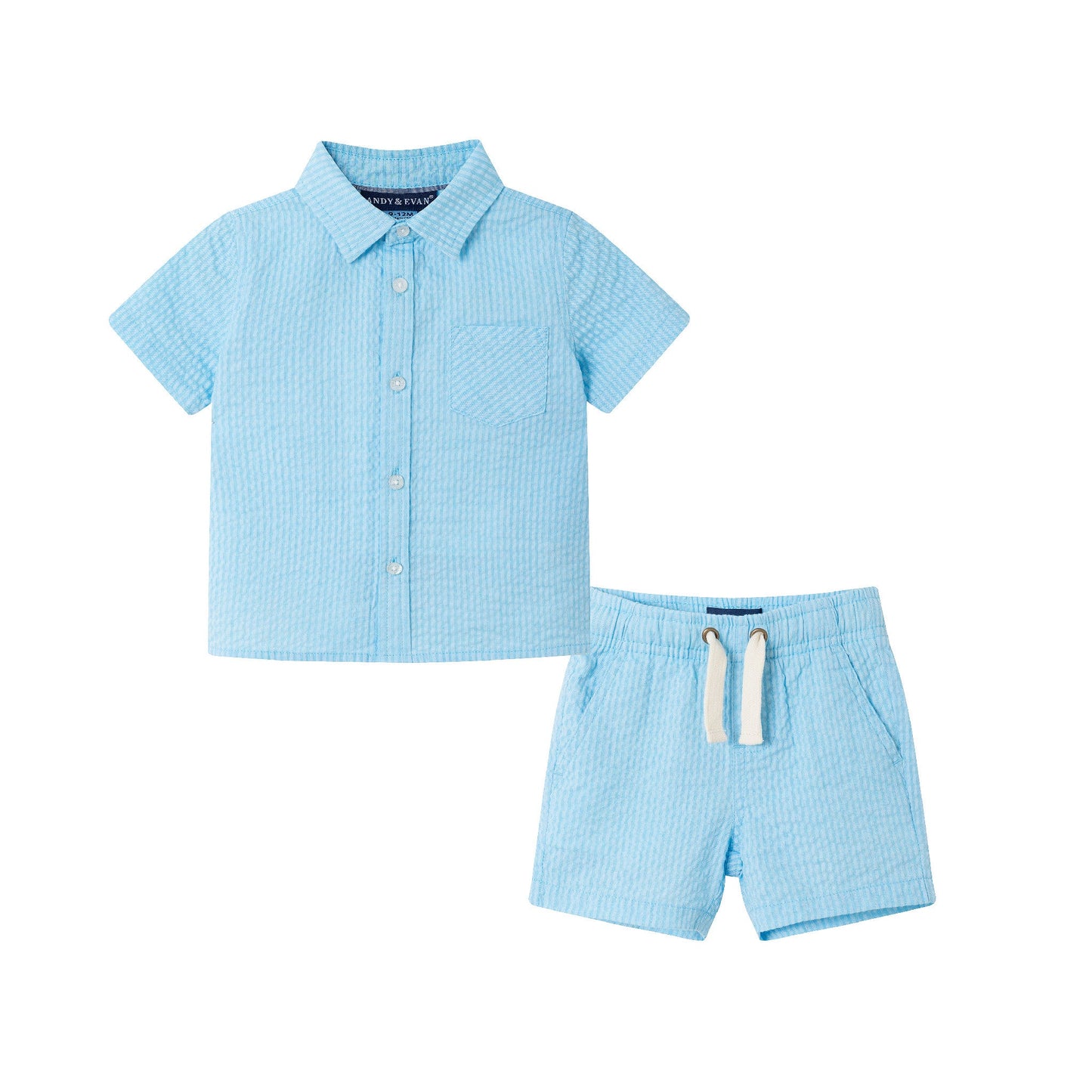 Infant (18-24M) Buttondown & Short Set | Bel Air Blue