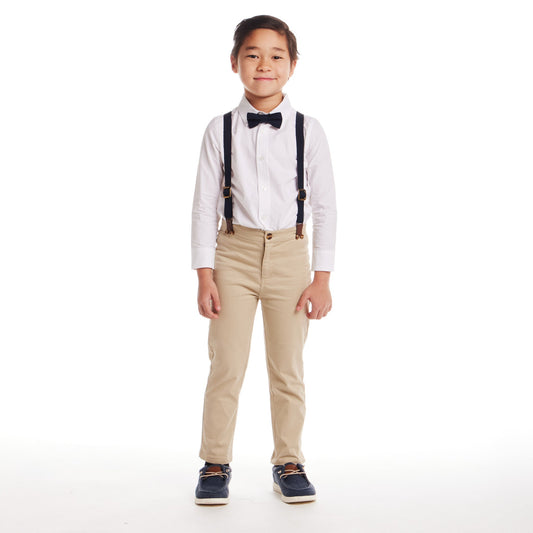 Boys Suspender Set | Navy & Khaki