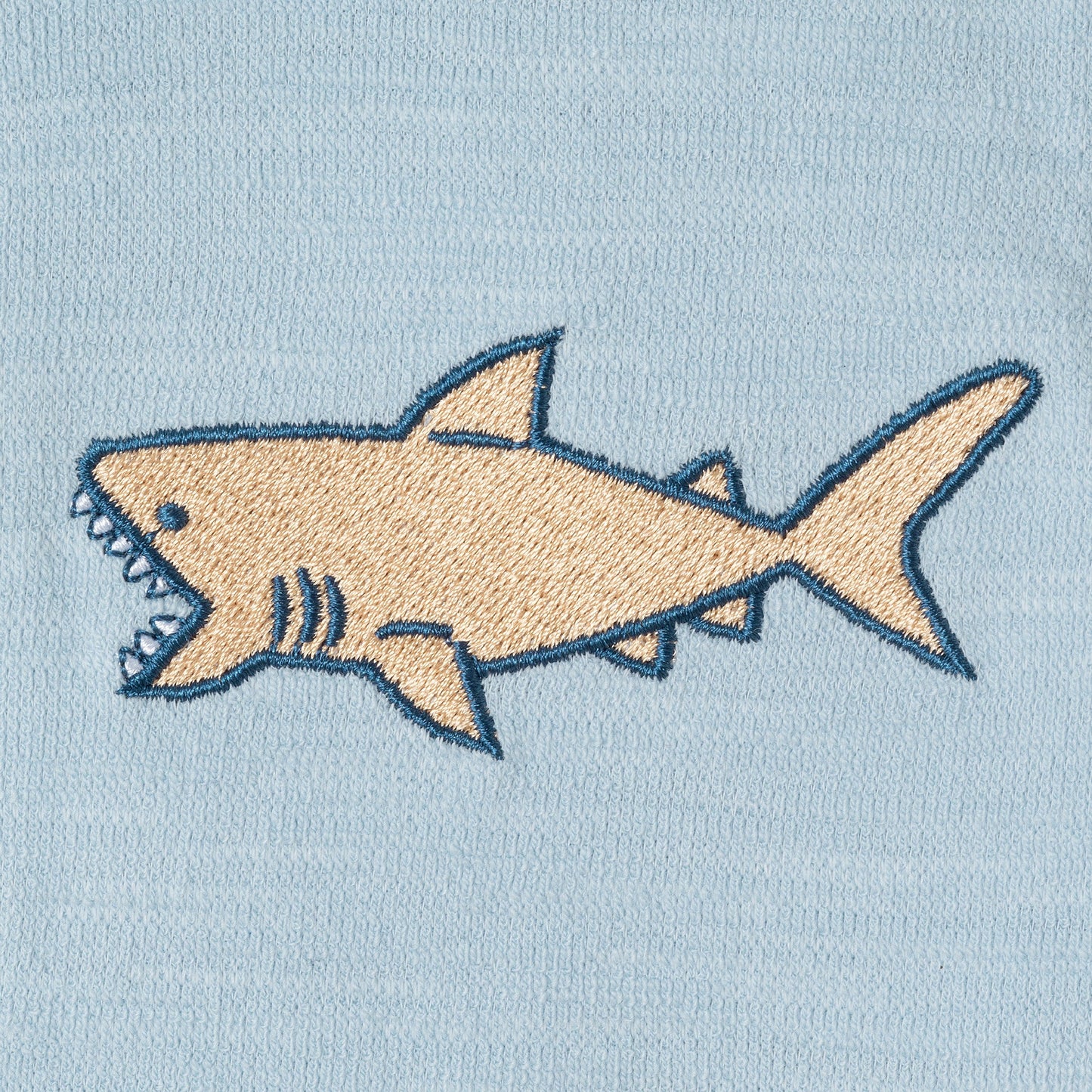 Kids (2-7) Textured Polo and Shorts Set | Light Blue Shark