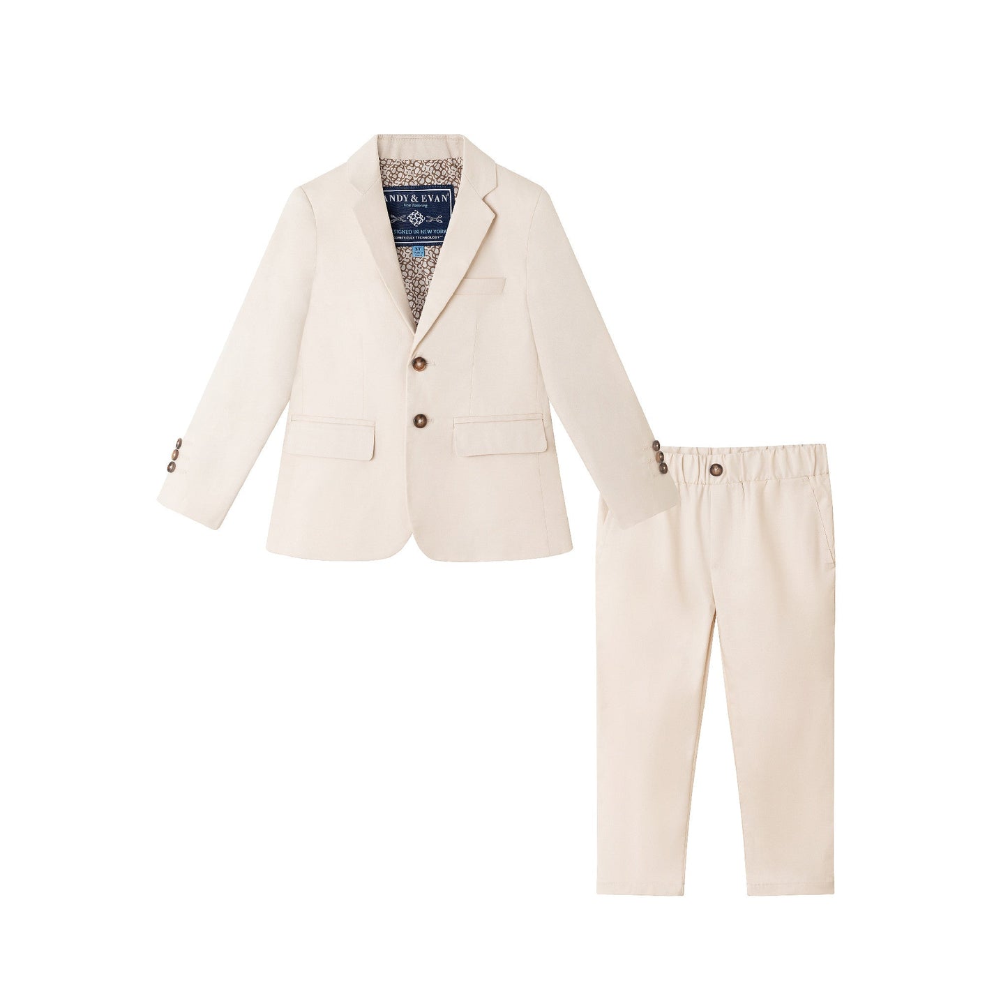 Kids (2-8) Suit Set | Stone