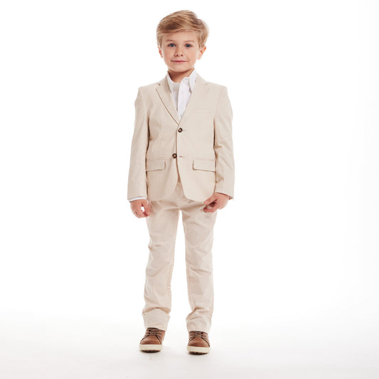 Kids (2-8) Suit Set | Stone