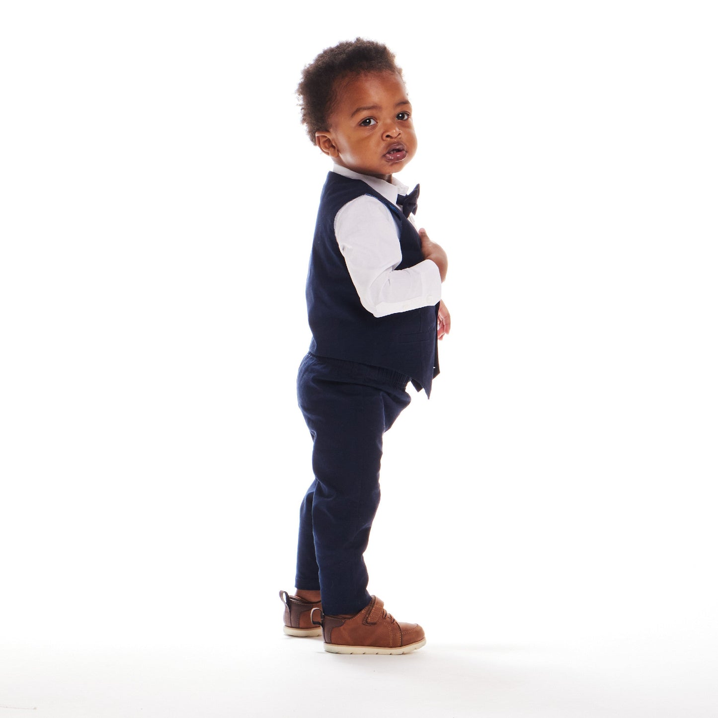 Infant (0-24M) 4-Piece Vest and Pants Set | Navy