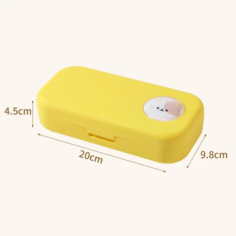Kawaii Pastel Animal Cuties Double Tiered Pencil Case