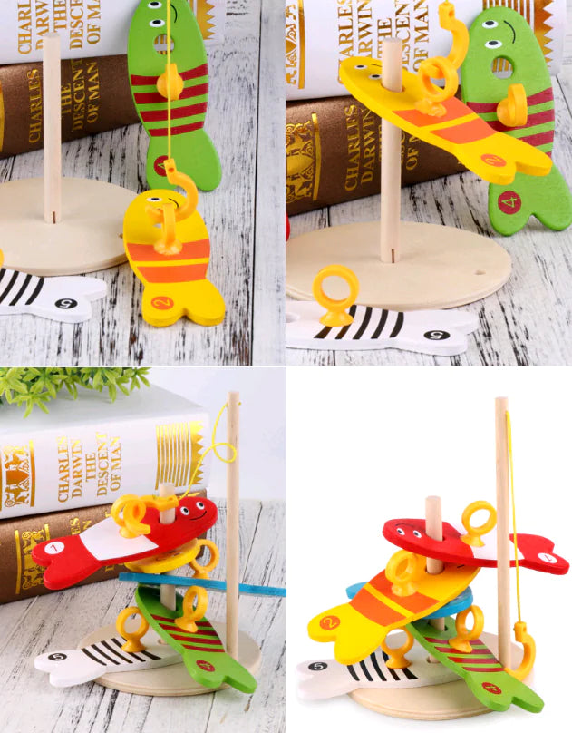 Wooden Fishing Toy Set for Kids - Educational Play