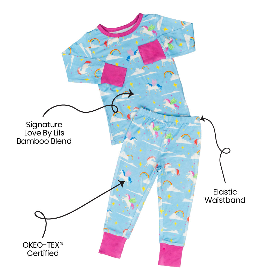 Sage Bamboo 2-Piece Long Sleeve Unicorn Set