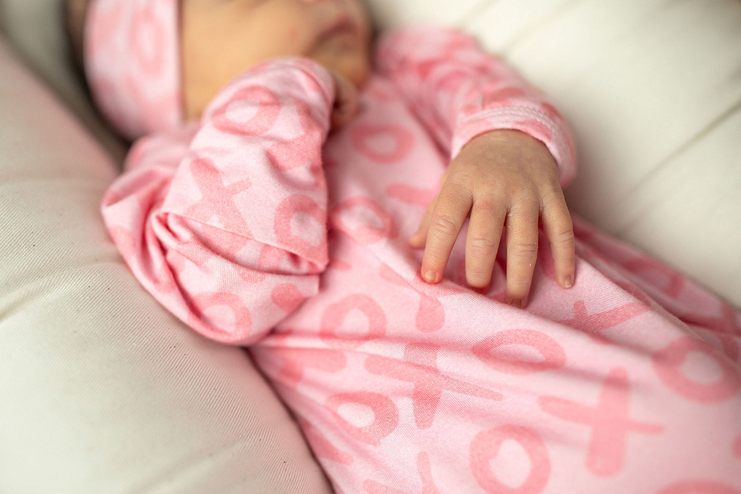 XOXO Love Valentine's Day Knotted Newborn Baby Gown