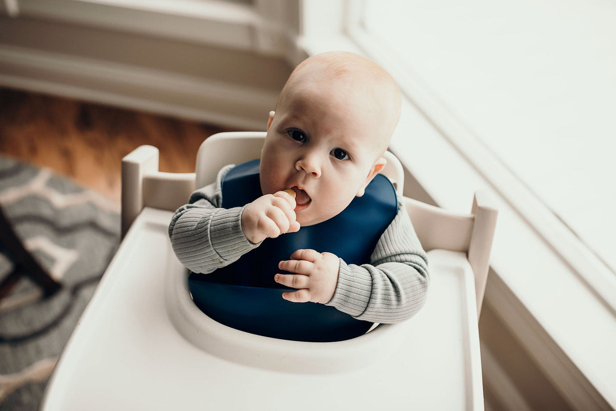 Sailor Blue Silicone Bib with Crumb Catcher