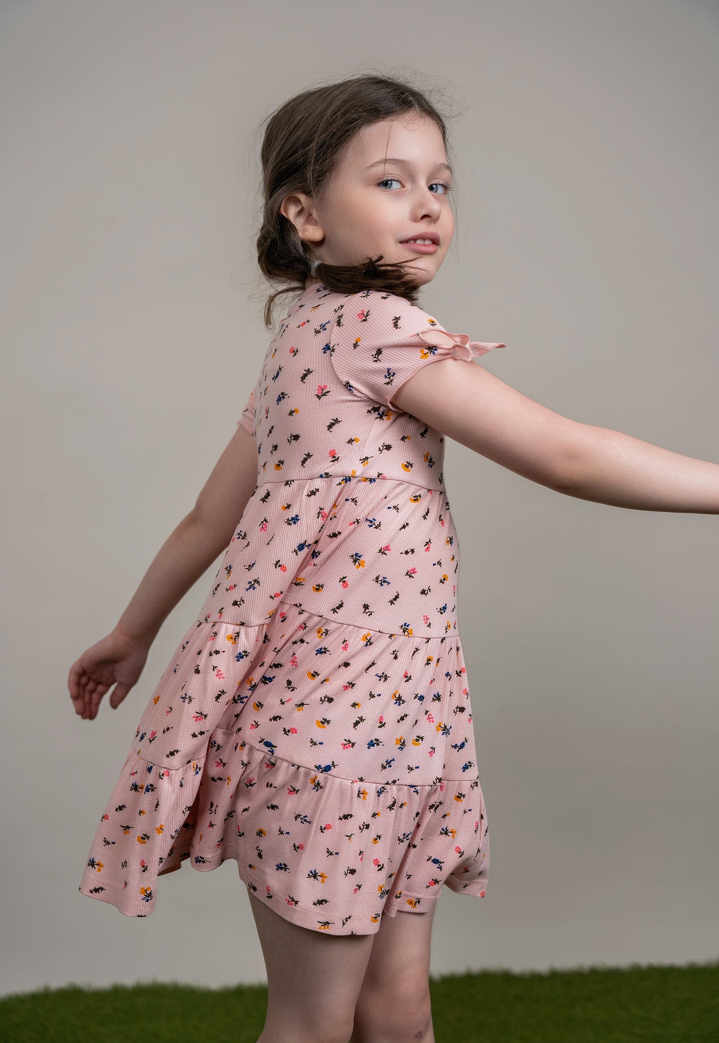 Multi Flower Print Dress