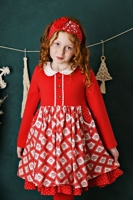 Red Rose Pocket Dress