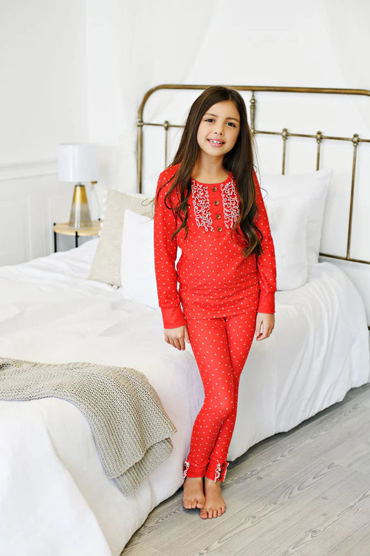 Red Polkadot Butterknit PJ Set