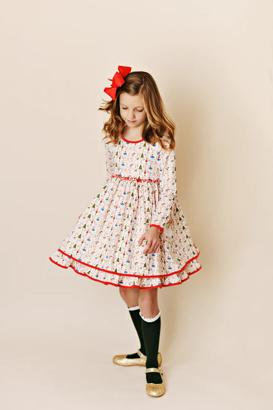 Nutcracker Embroidery Pocket Dress