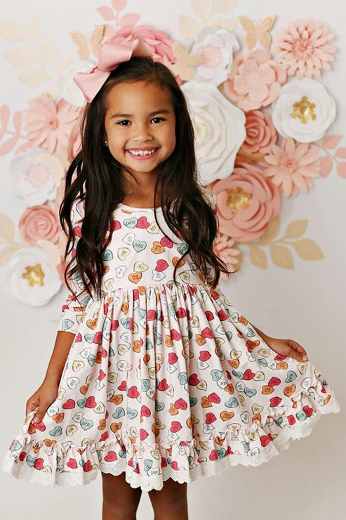 Candy Hearts Eyelet Twirl Dress